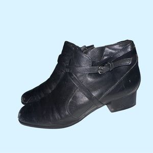 Women’s leather booties.